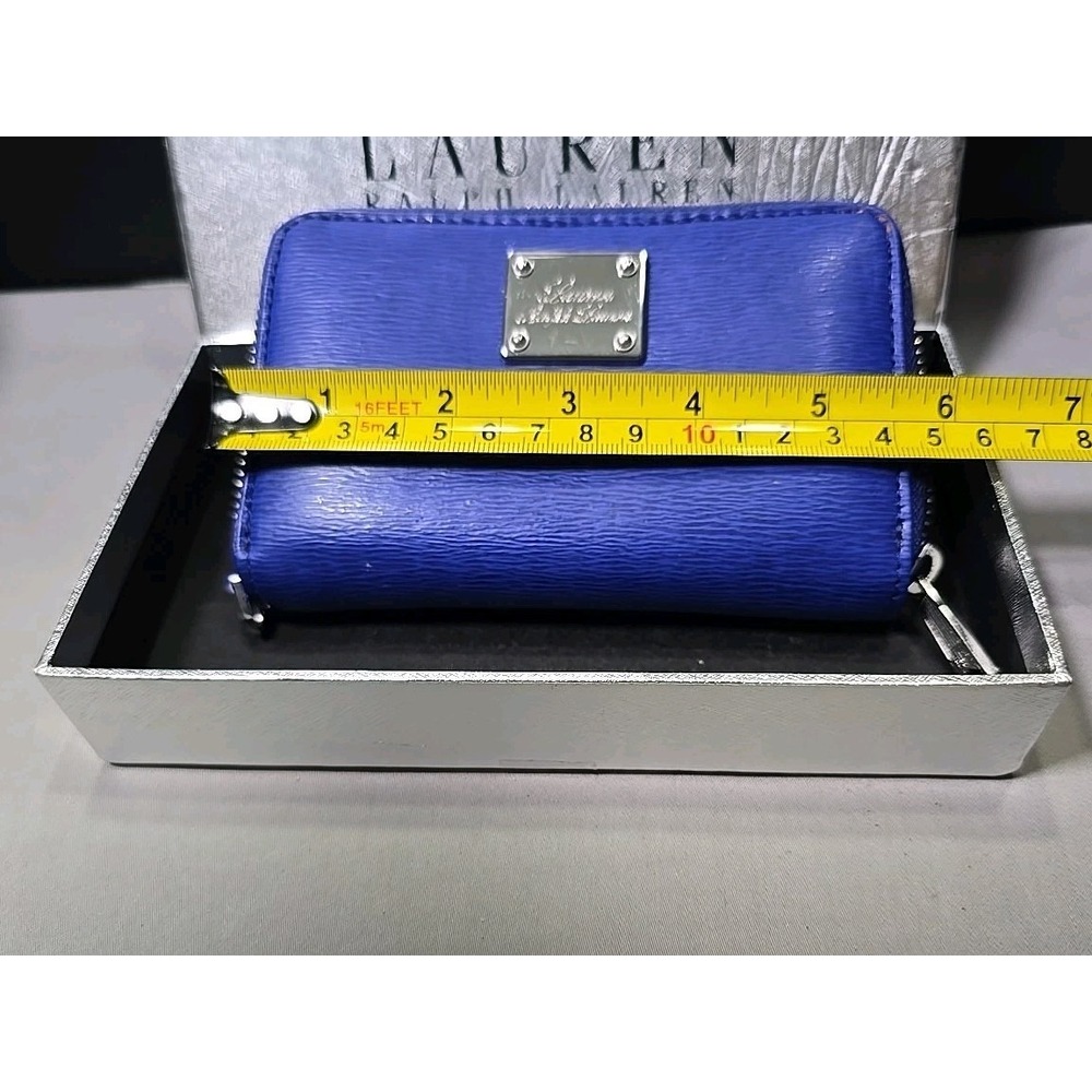 Lauren Ralph Lauren Wallet Royal Blue Zip Around - Picture 4 of 5